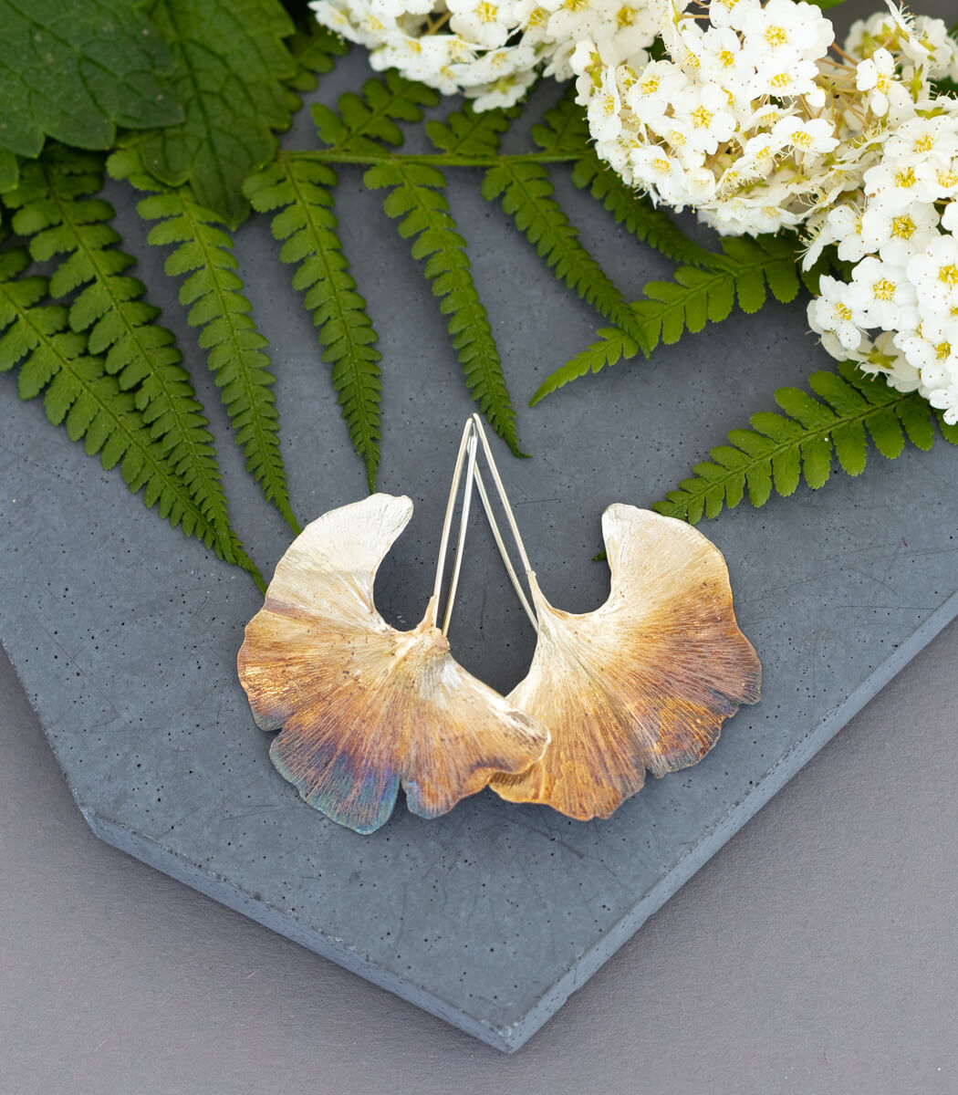 Ginkgo Ohrhänger Silber
