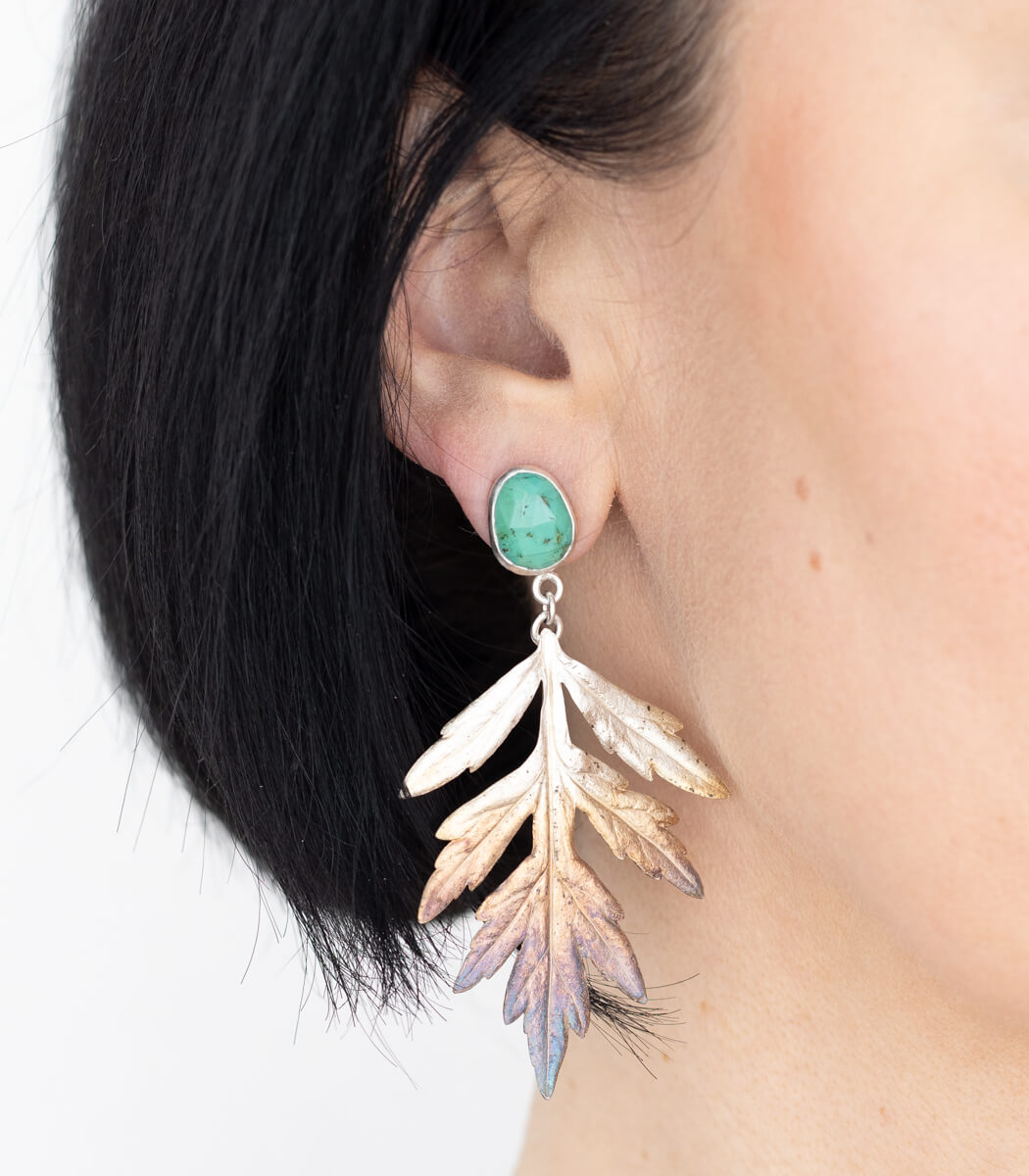 Beifuß Ohrhänger Chrysoprase Silber
