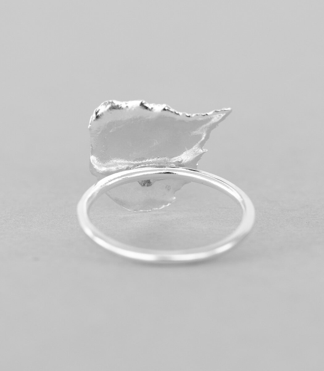 Birkenblatt Ring Silber Gr. 54