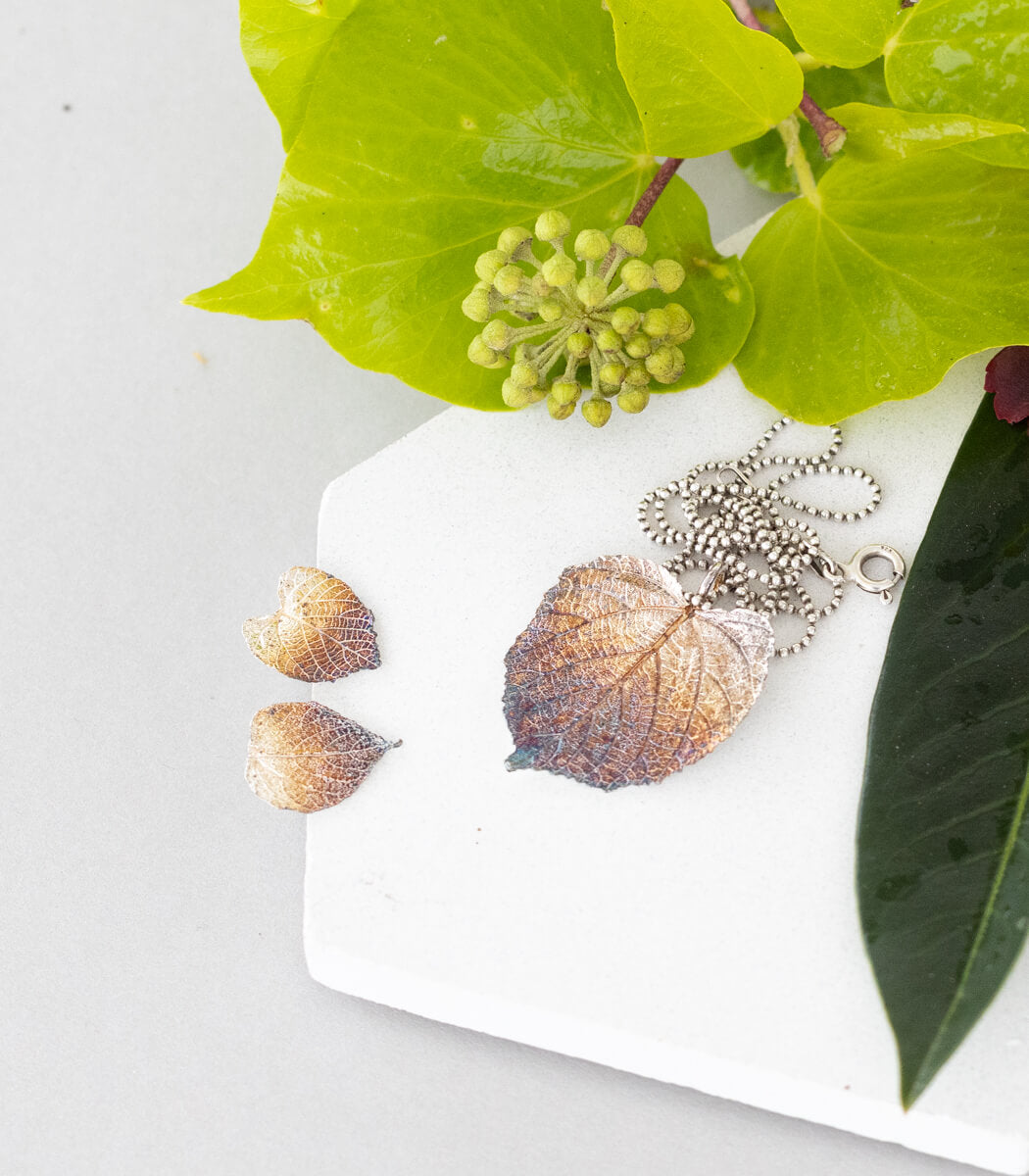 Lindenblatt Anhänger Silber