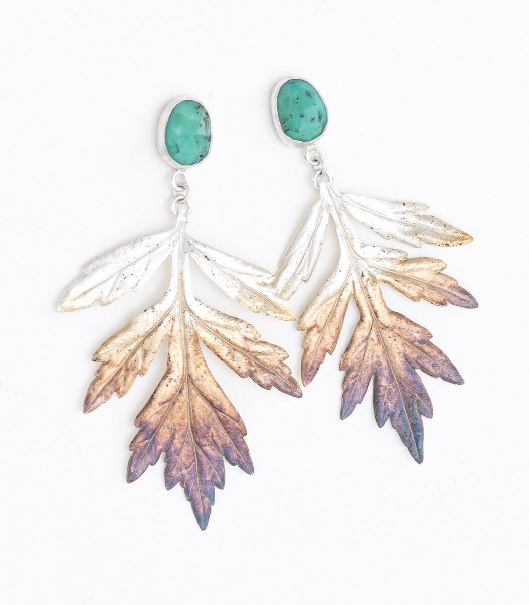 Beifuß Ohrhänger Chrysoprase Silber