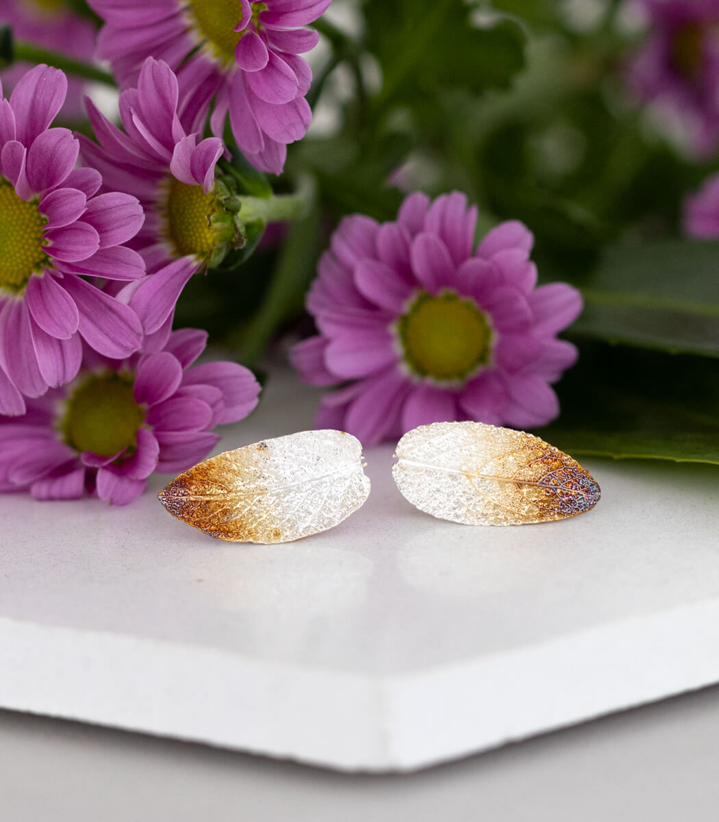 Salbeiblatt Ohrstecker Silber