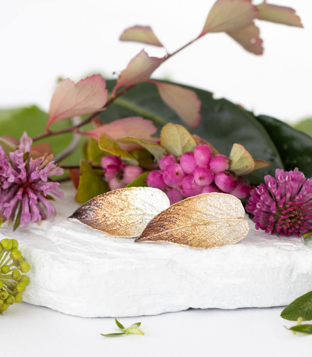 Silber Ohrstecker Salbeiblatt