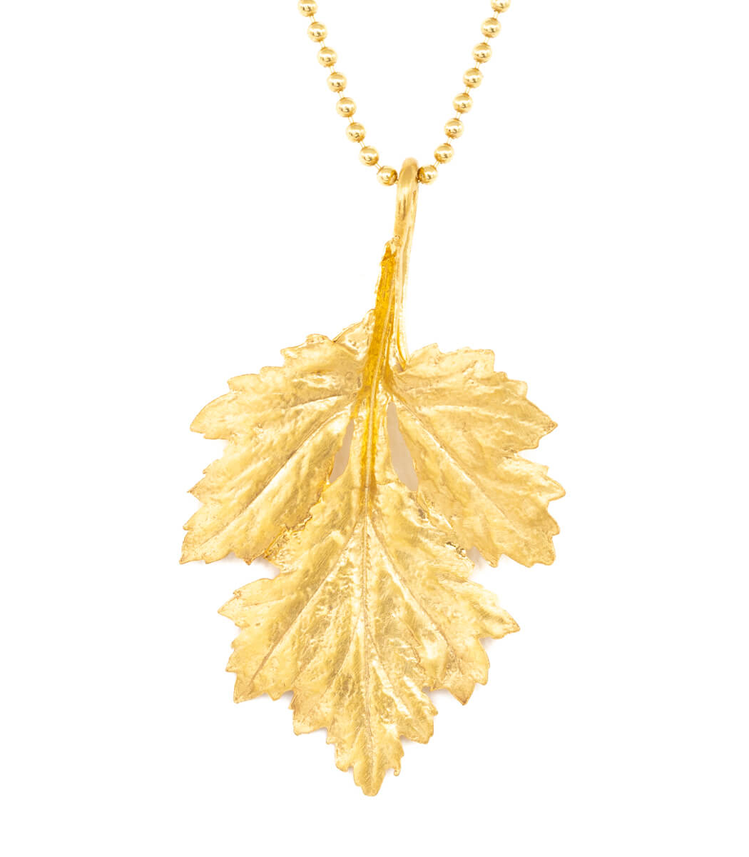 Mugwort Leaf Pendant Gold