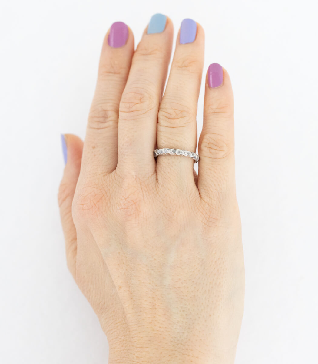 facettierter Ring in Silber Gr. 55