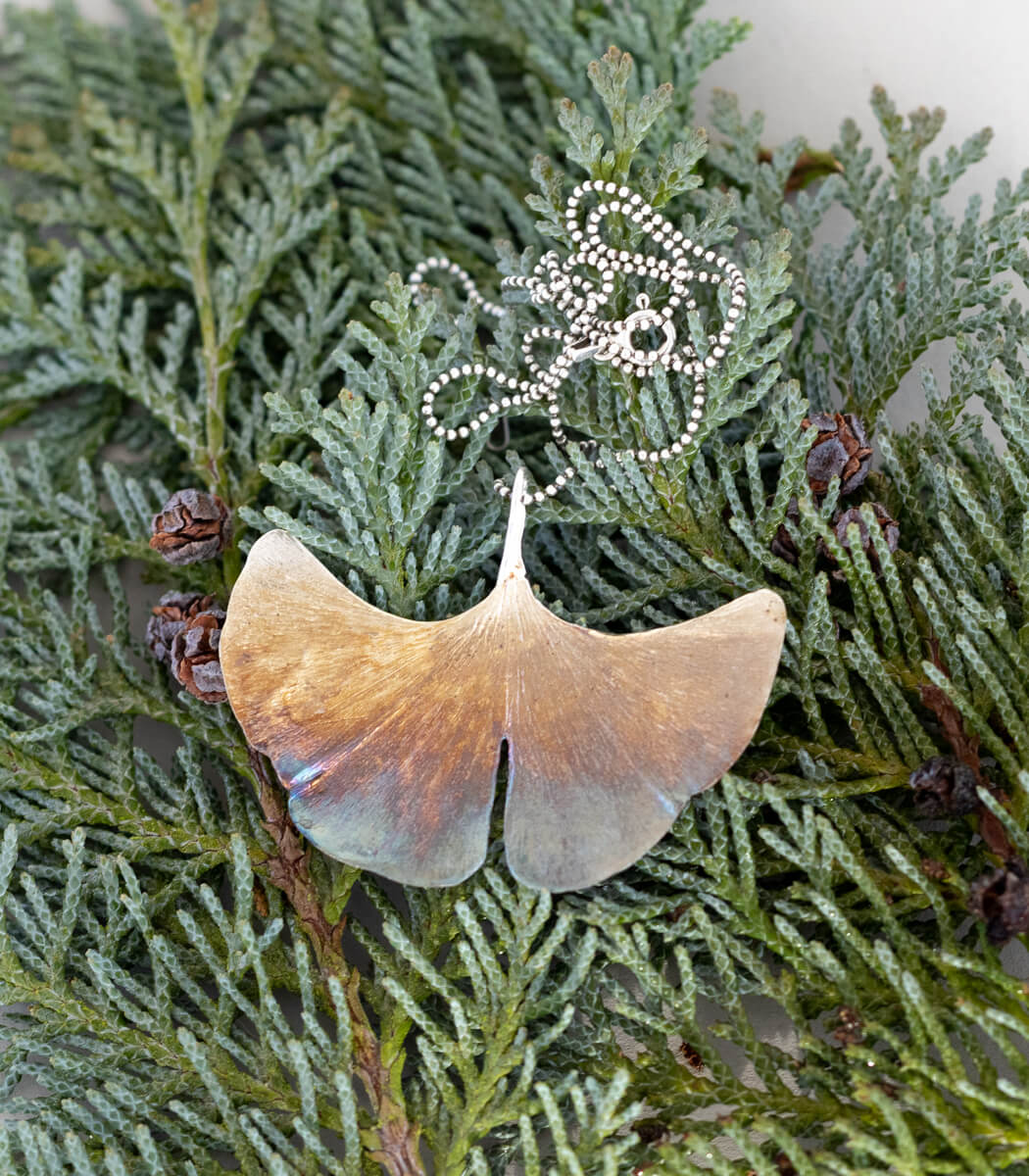 Ginkgo Anhänger Silber