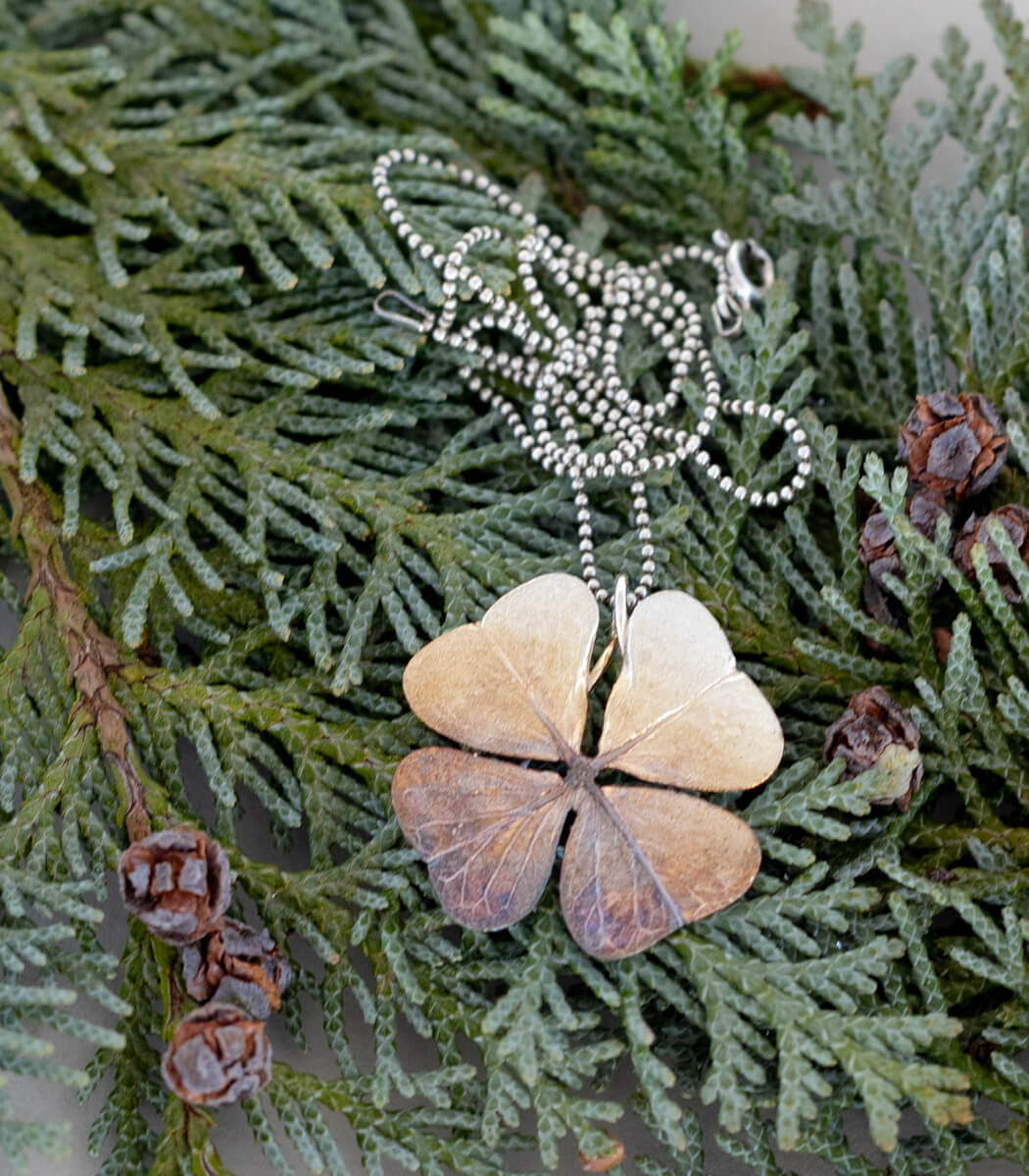 Glücksklee Anhänger Silber