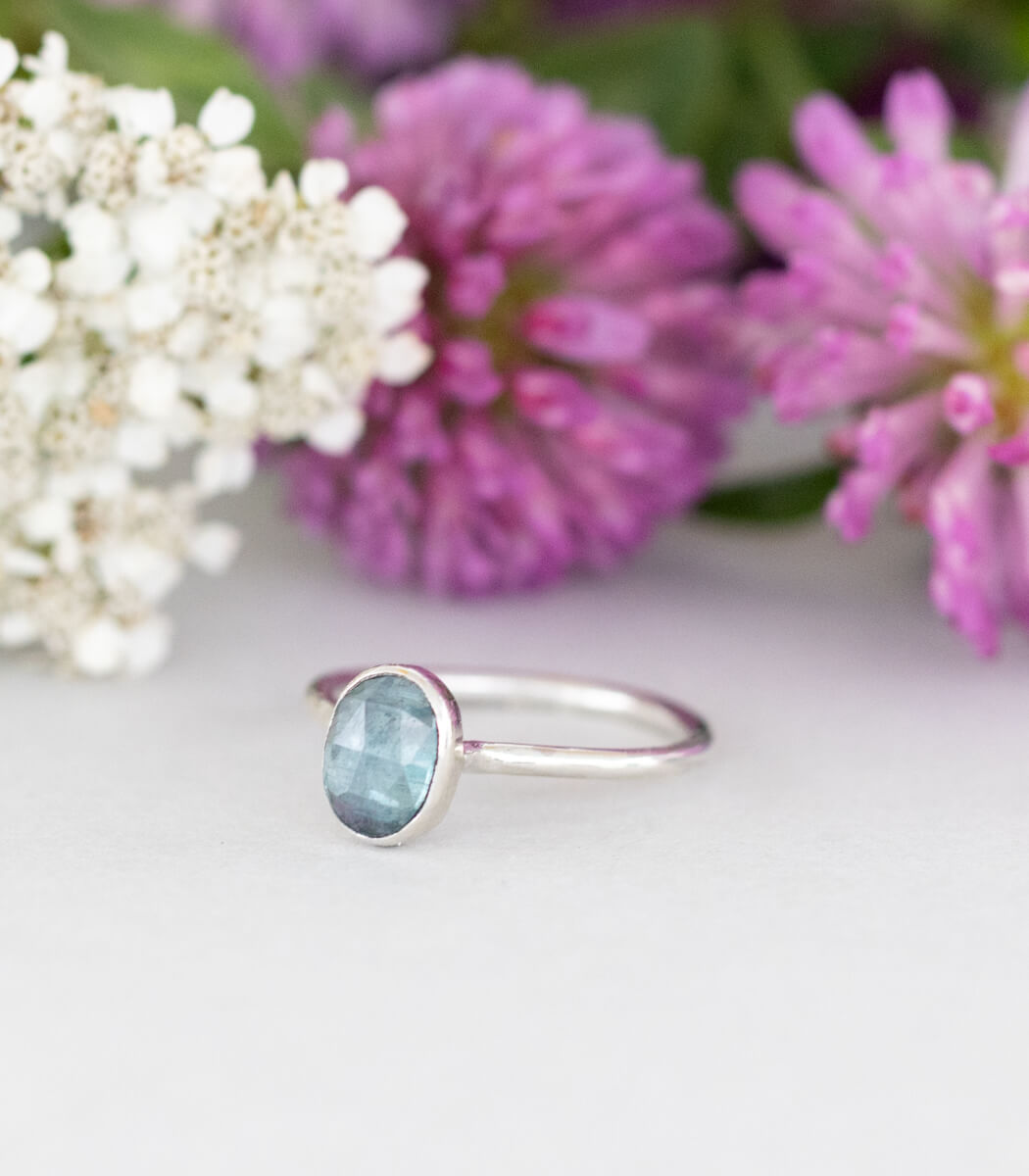 Kyanit blau Ring Silber Gr. 51