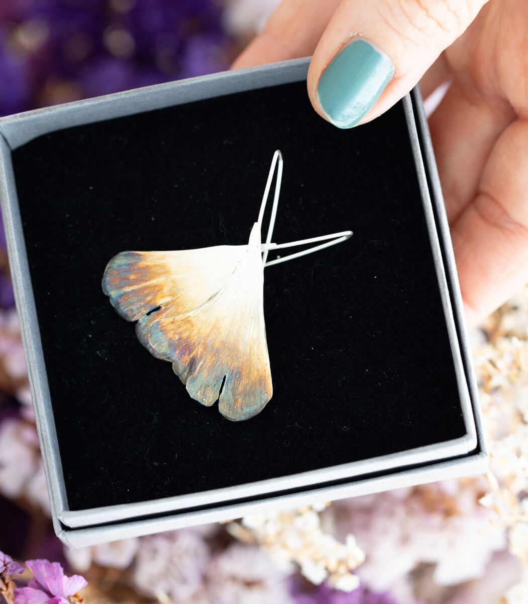 Ginkgo Ohrhänger Silber