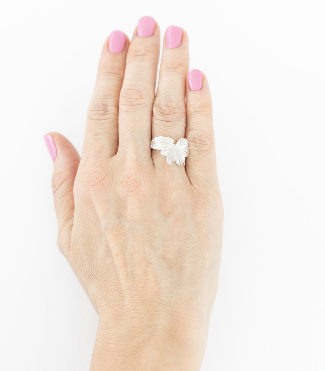 Salbeiblatt Ring Silber Gr. 53