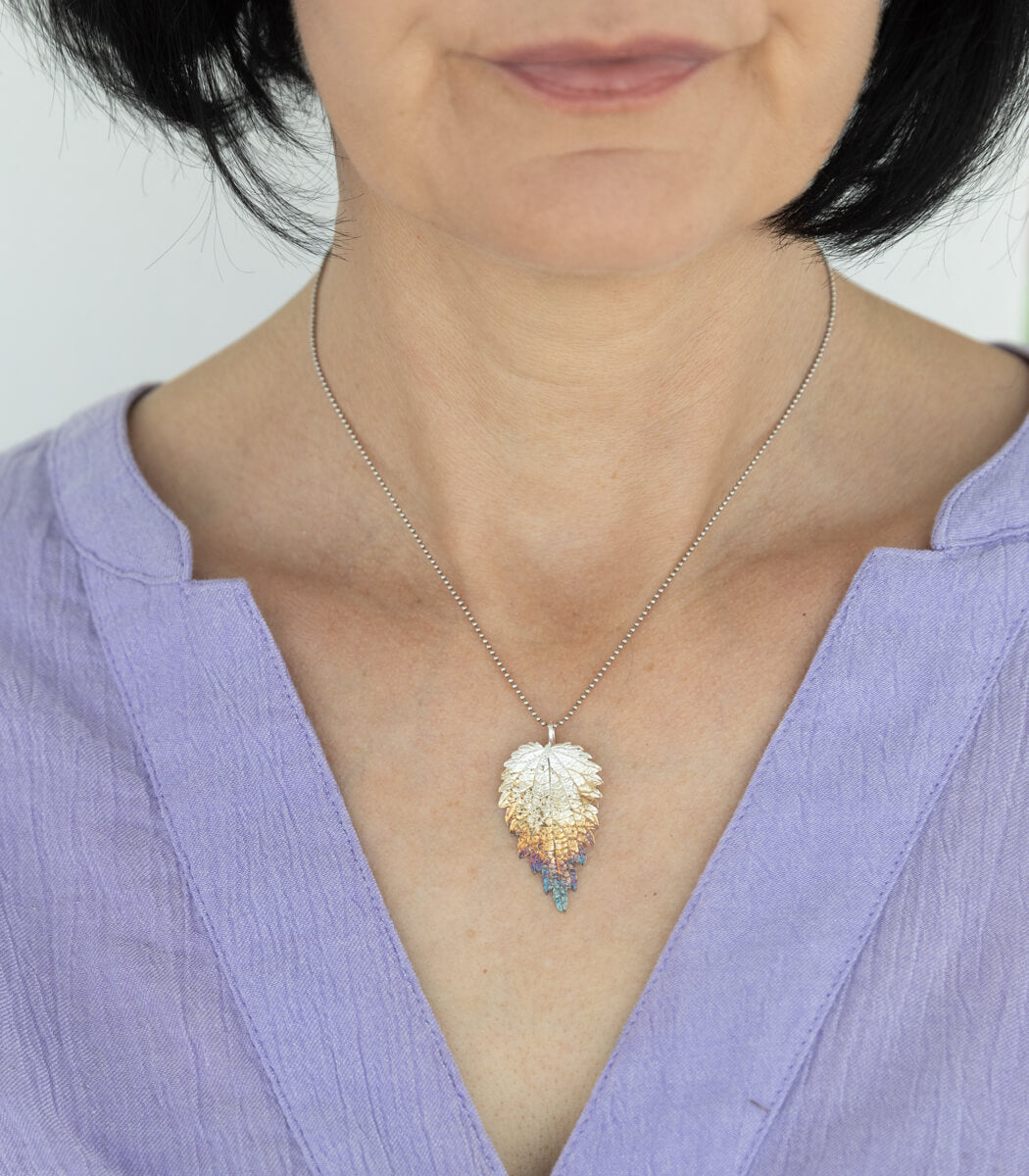 Brennnessel Anhänger Silber