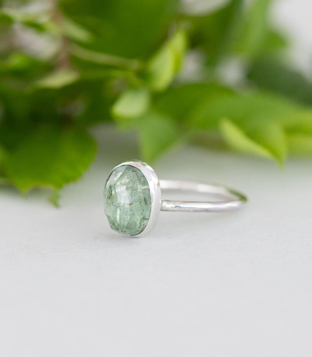 Kyanit Ring blaugrün Silber Gr. 53