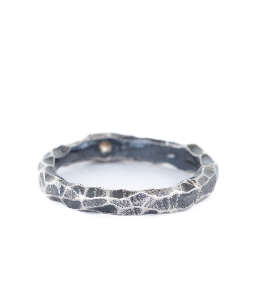 facettierter Ring in Silber mit Zirkonia Gr. 54