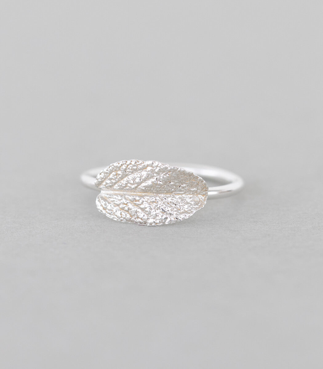 Salbeiblatt Ring Silber Gr. 53