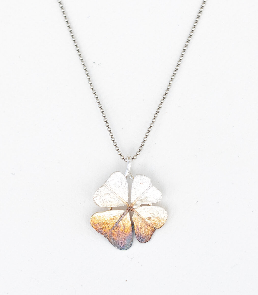 Glücksklee Anhänger Silber