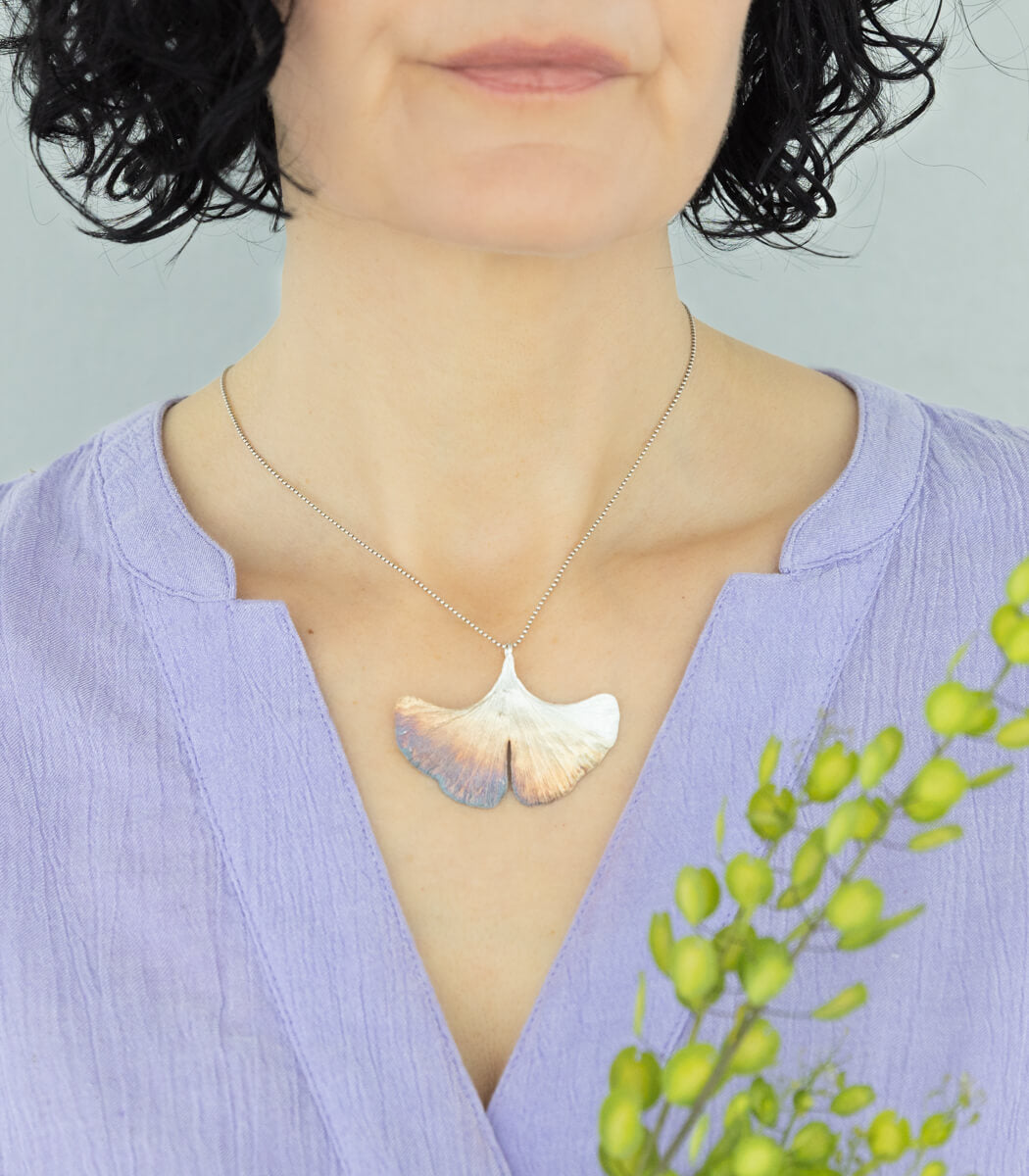 Ginkgo Anhänger Silber