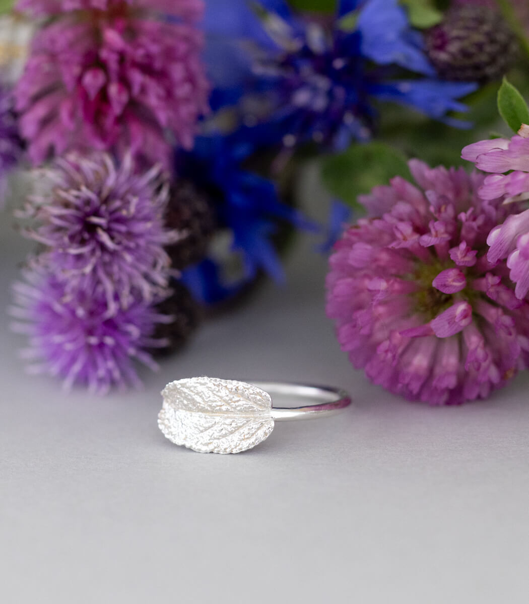 Salbeiblatt Ring Silber Gr. 53