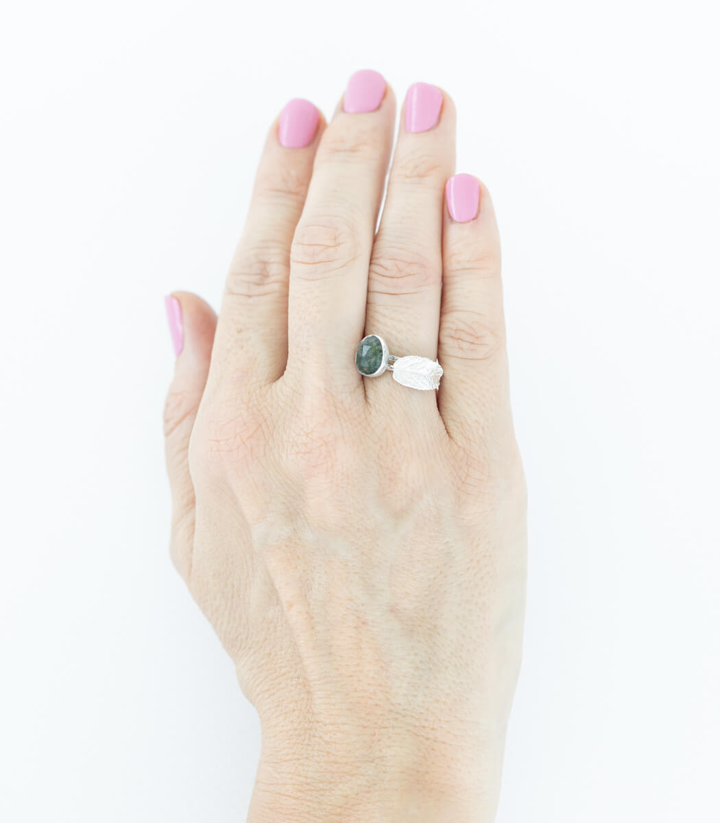 Salbeiblatt Ring Silber Gr. 53
