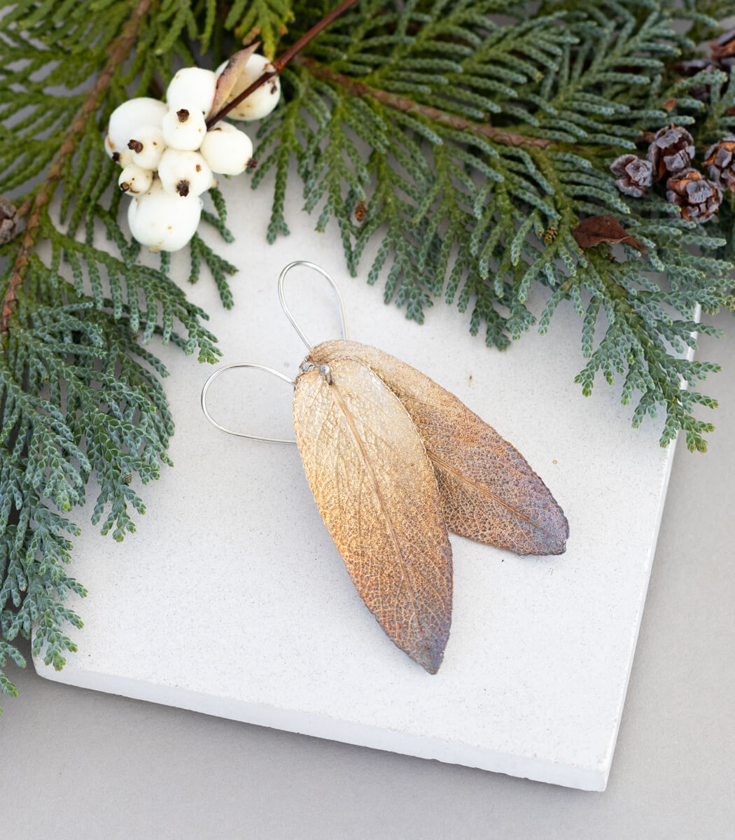 Salbeiblatt Ohrhänger Silber