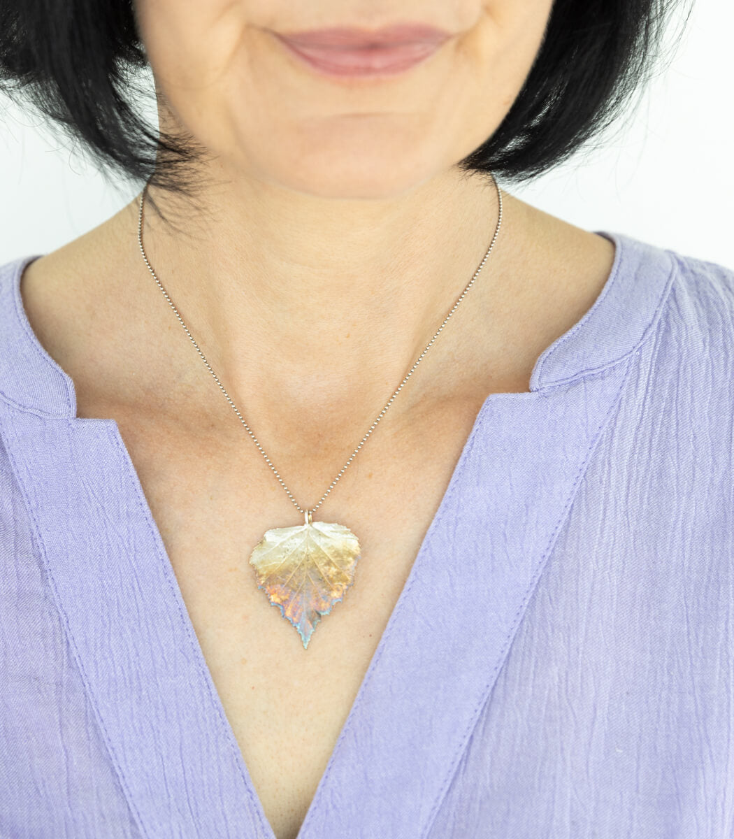 Birkenblatt Anhänger Silber