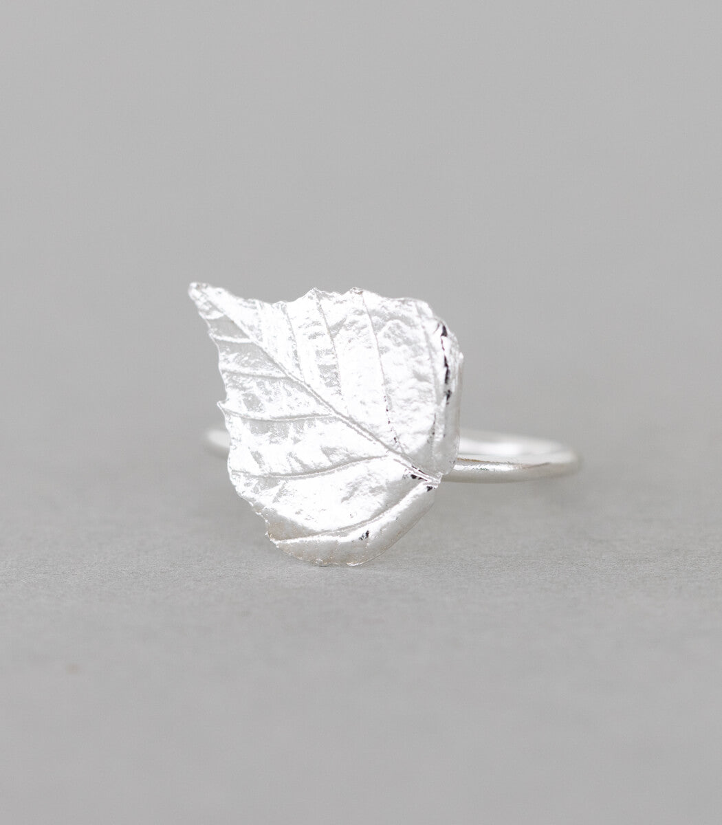 Birkenblatt Ring Silber Gr. 54