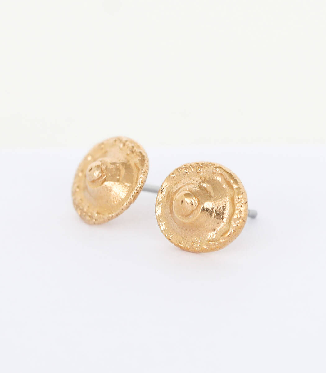 Bronze Ohrstecker Seeigel