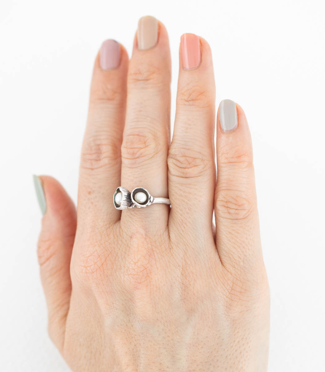 Silber Ring Blütenkelch Gr. 58