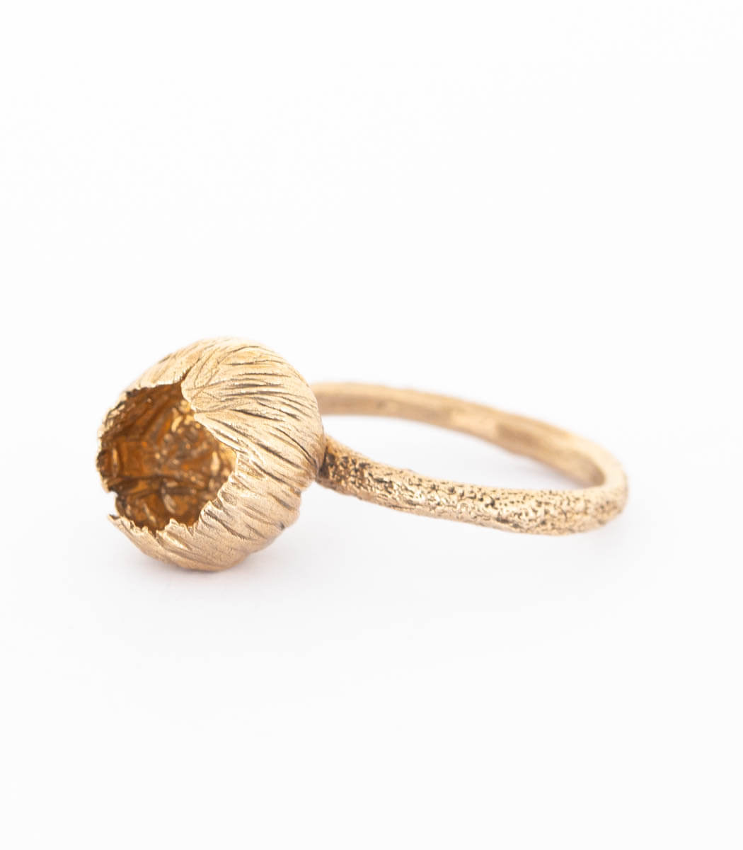 Bronze Ring Blüte Gr. 54