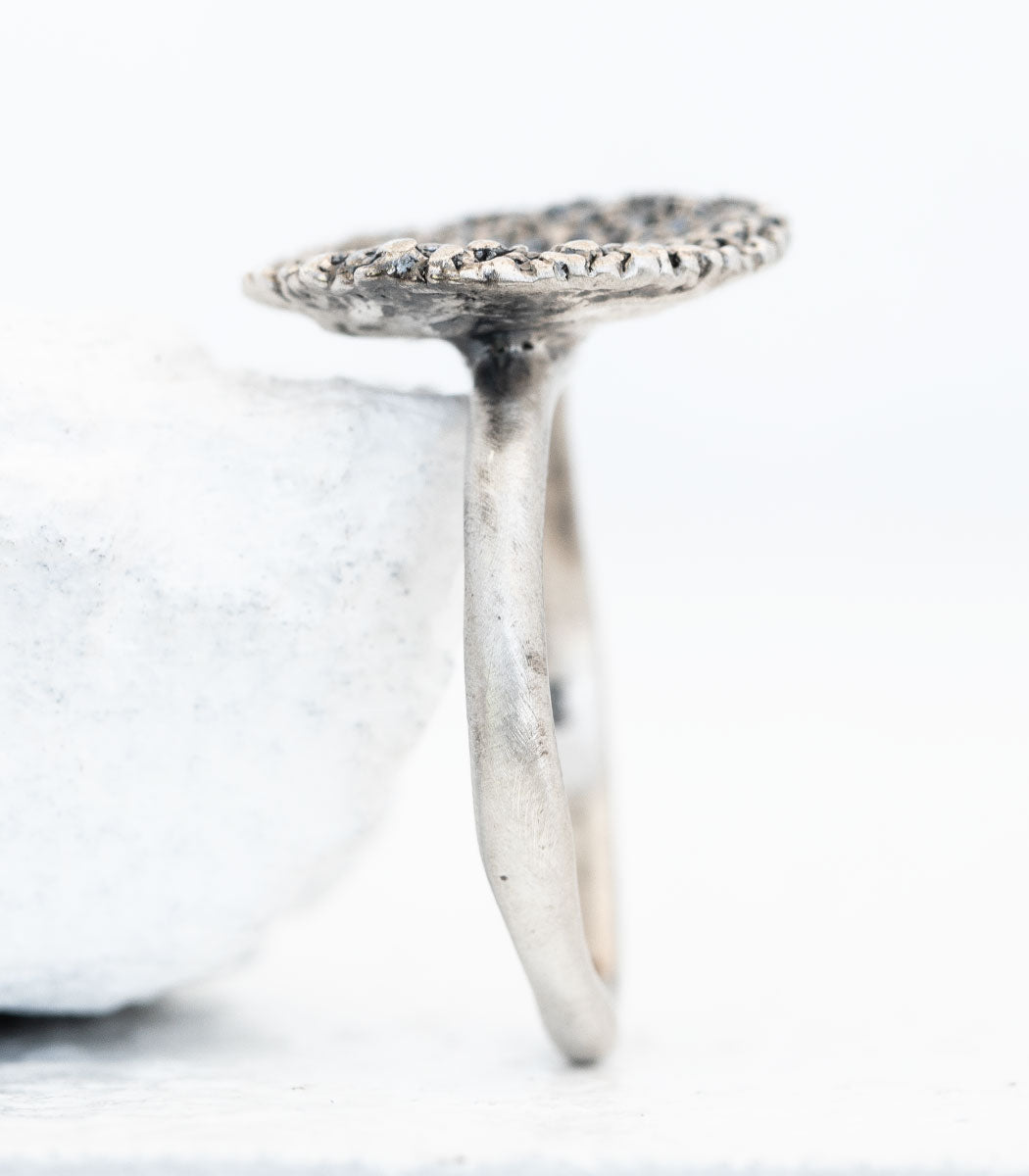 Silber Ring Korallenstruktur Gr. 59