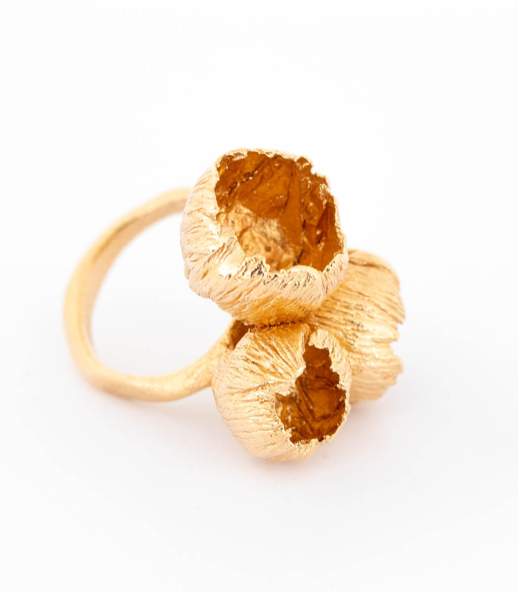 Bronze Ring 3 Blüten Gr. 56