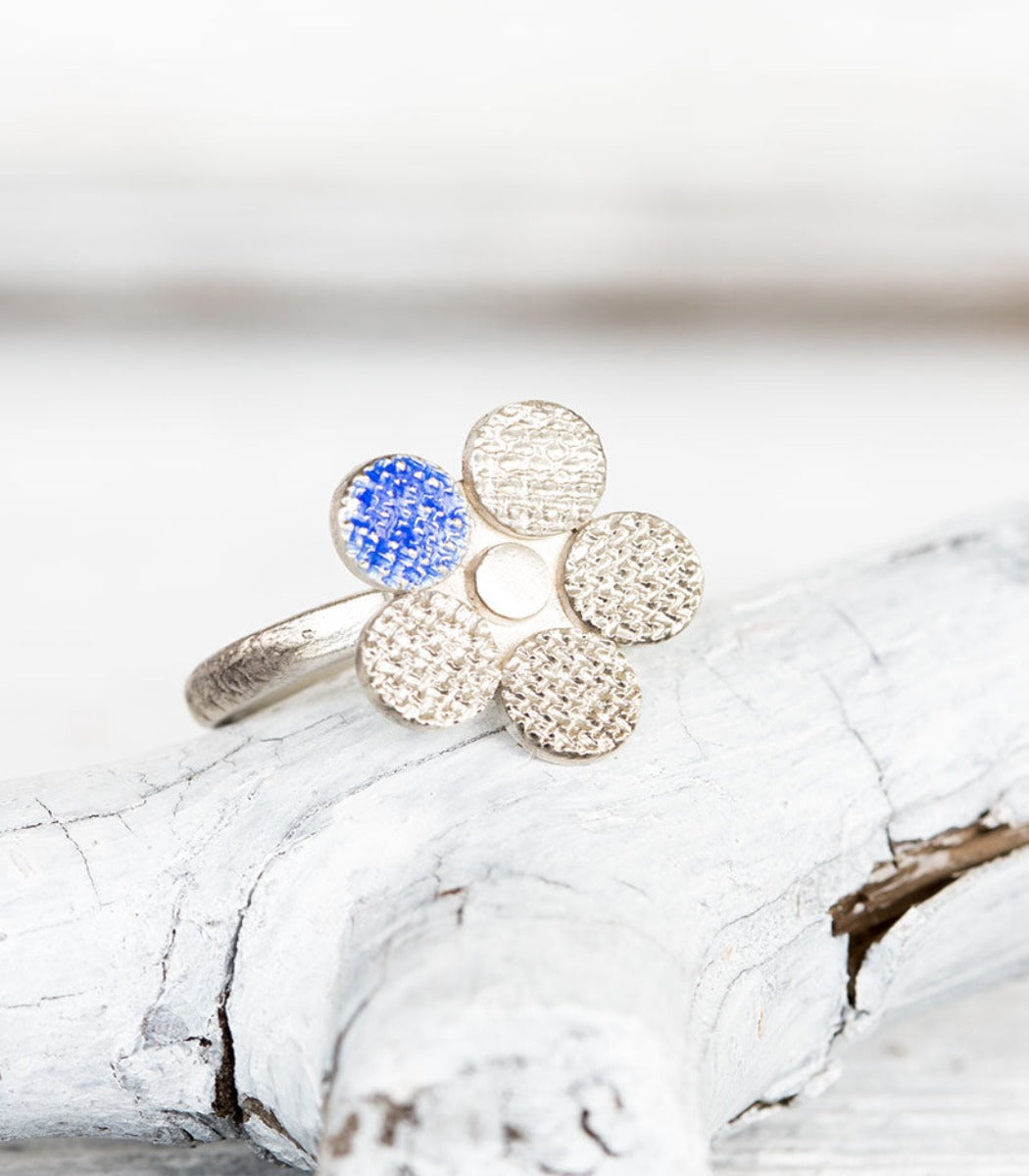 Silber Ring Blume Gr. 52