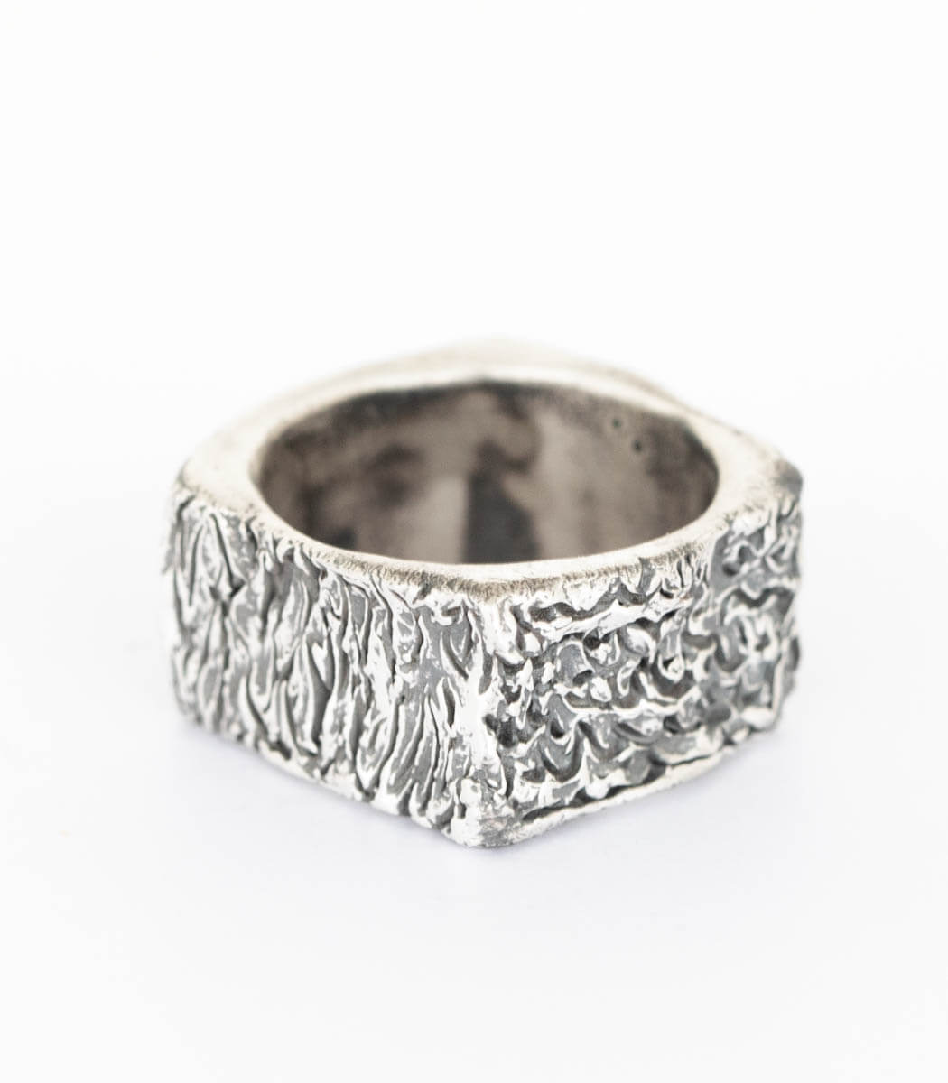 Silber Ring Steinstruktur Gr. 53