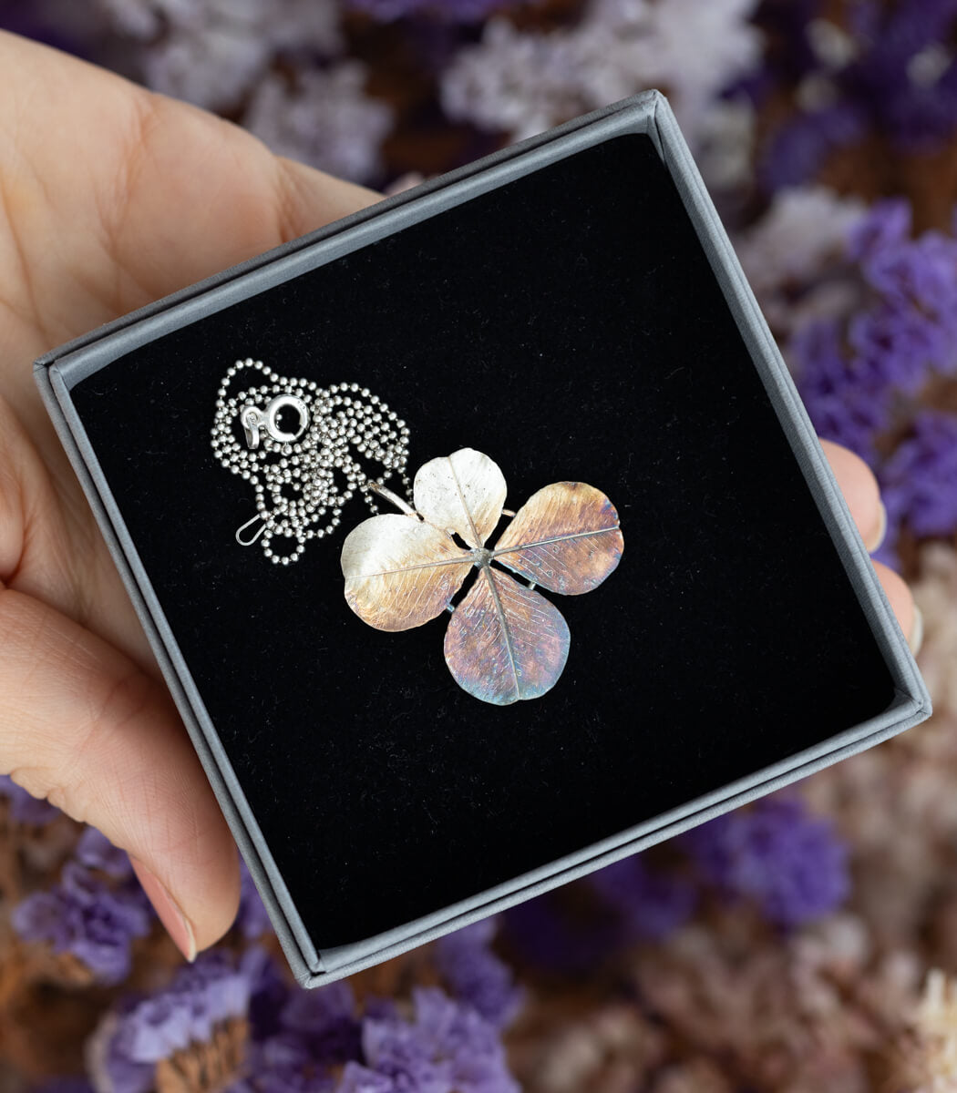 fairer Schmuck, Vierblättriger Klee Anhänger Silber