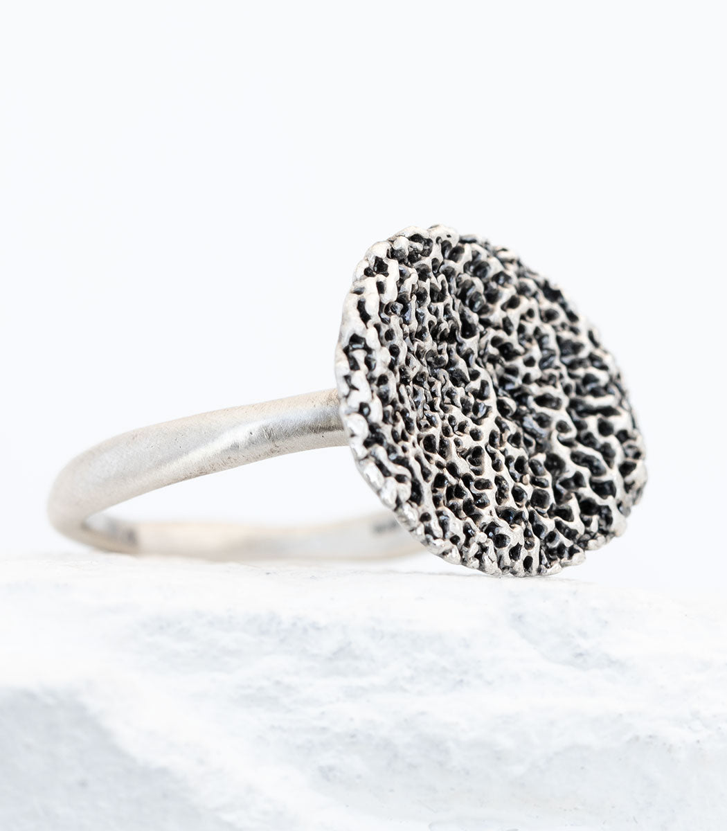 Silber Ring Korallenstruktur Gr. 59