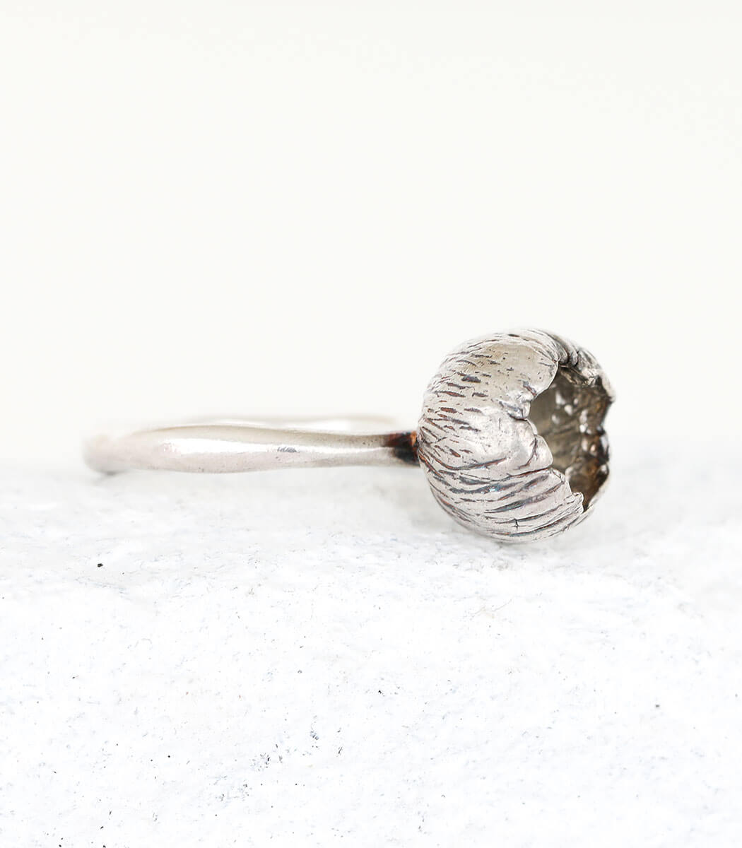 Silber Ring Blüte Gr. 57