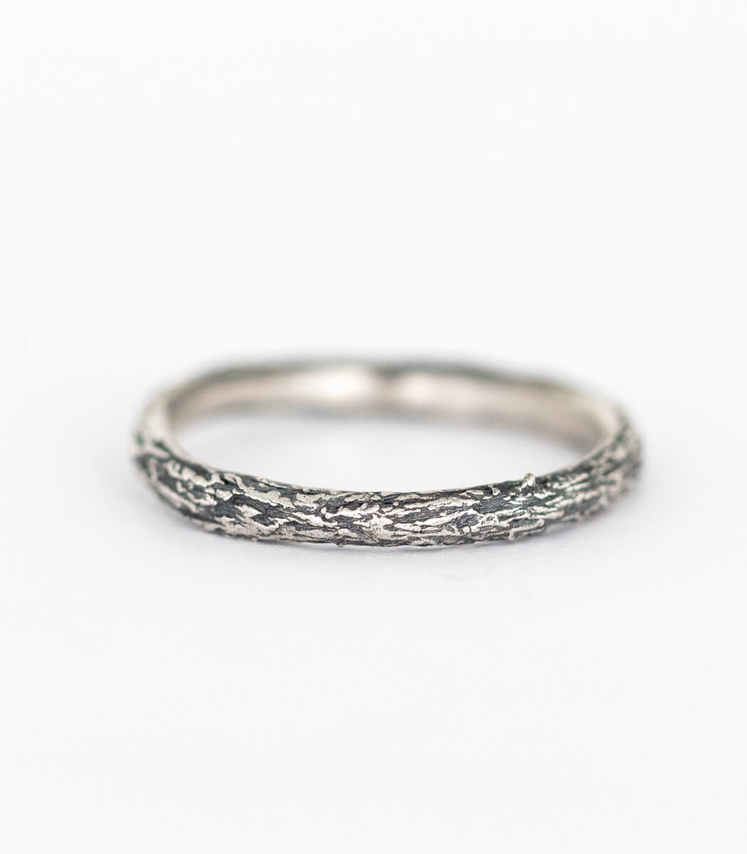 Ring Silber Baumrinde Gr.58