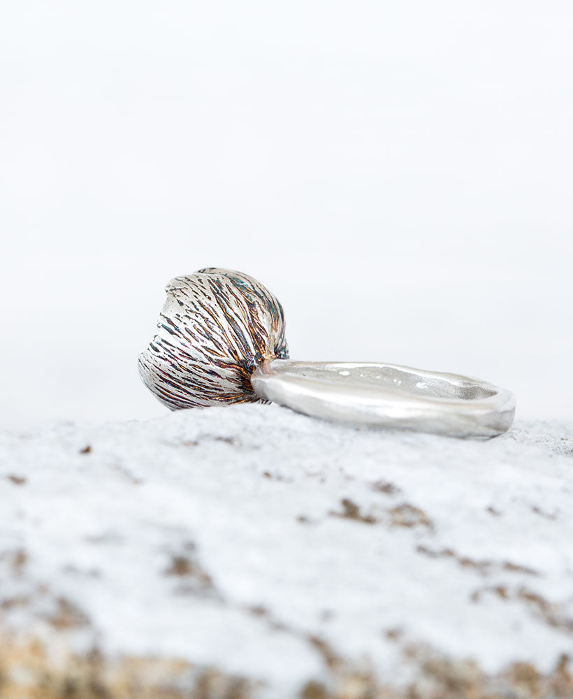 Silber Ring Blüte Gr. 54