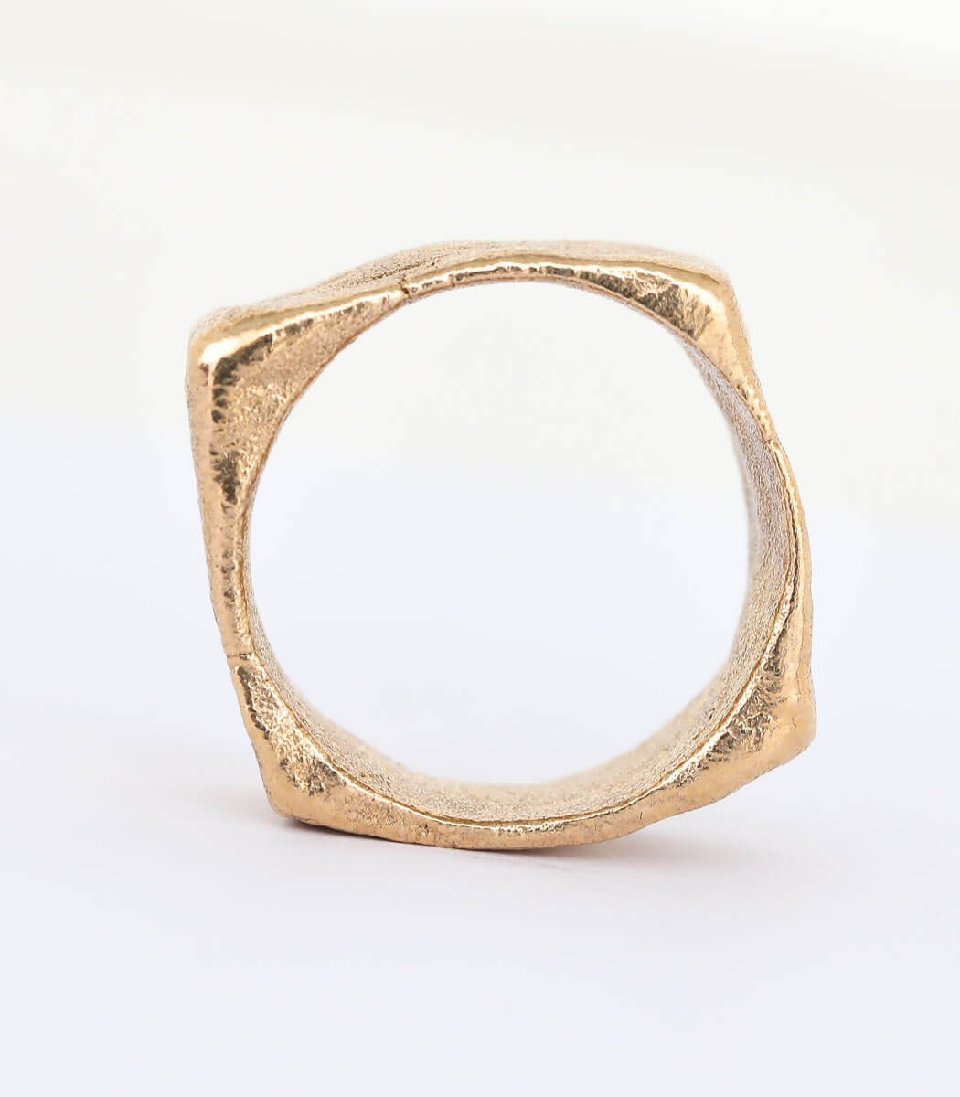 Bronze Ring Steinstruktur Gr. 55
