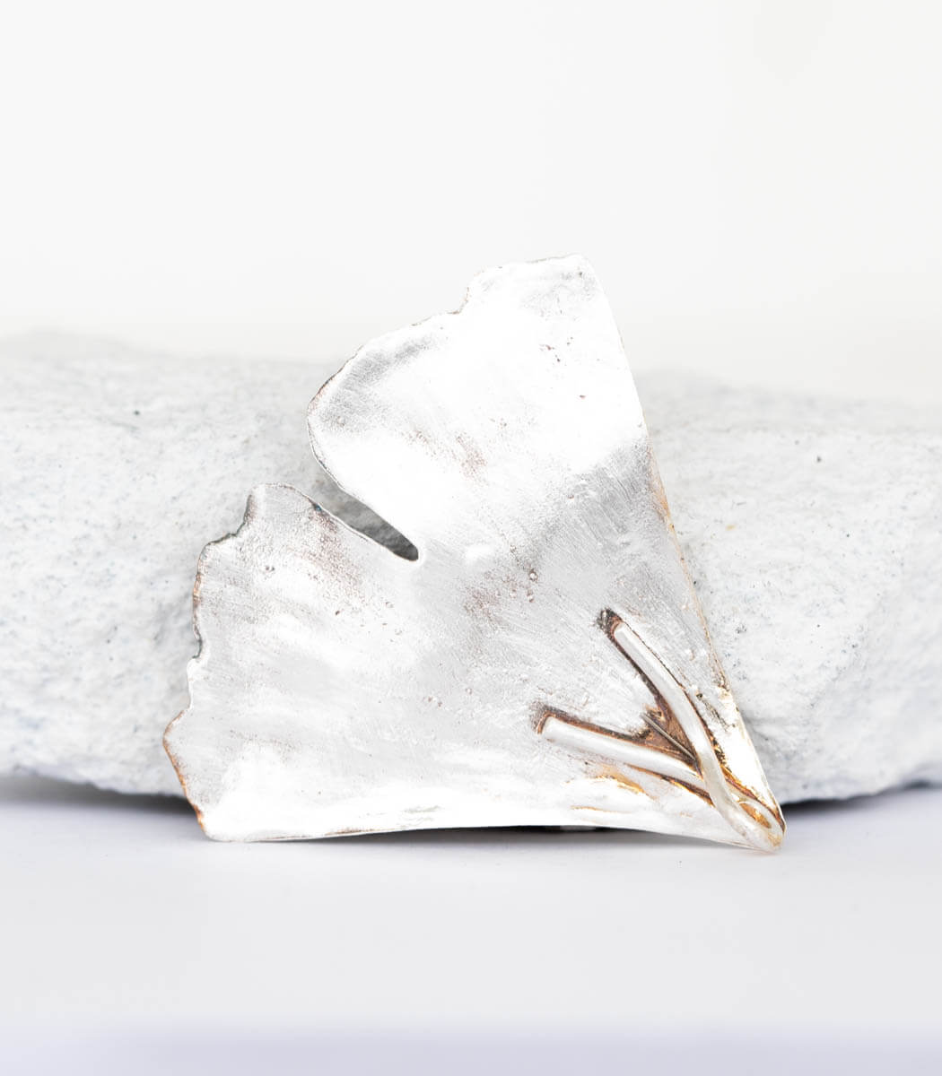 Silber Anhänger Ginkgoblatt