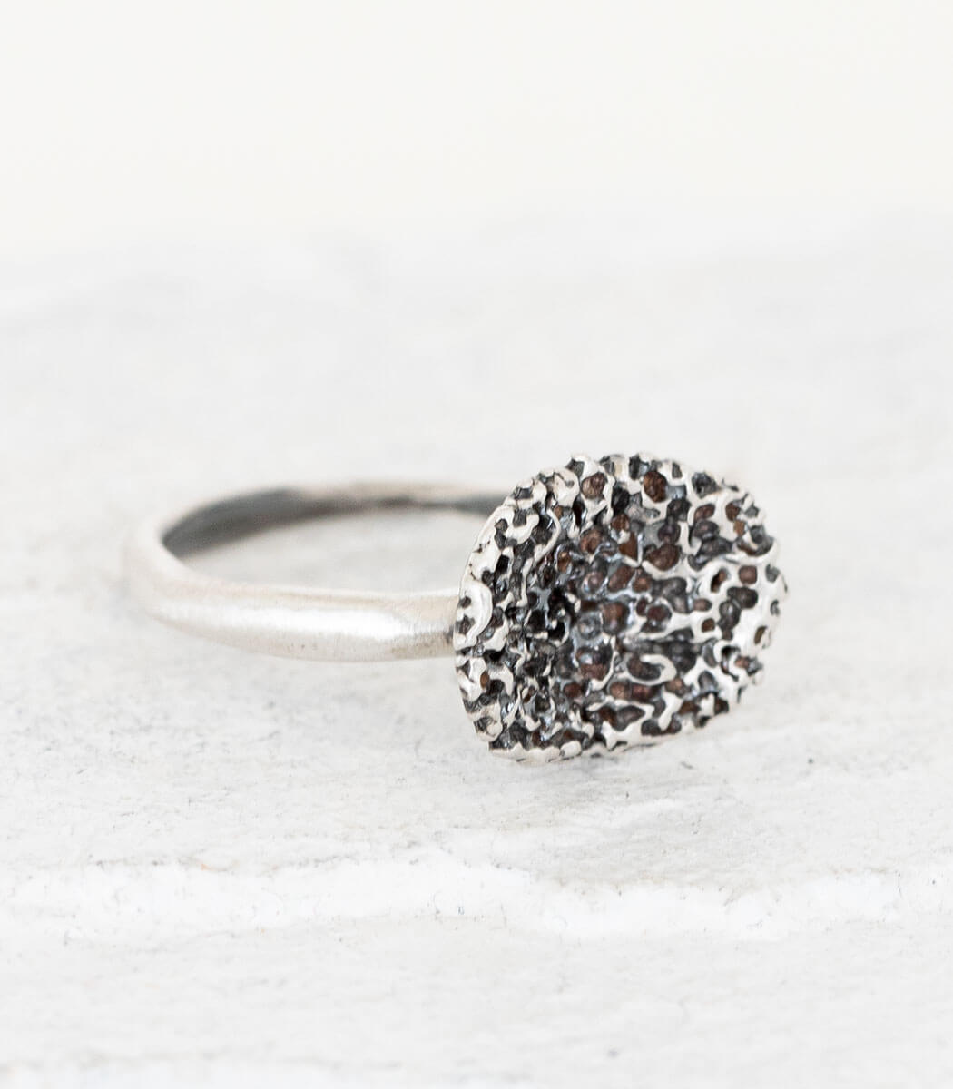 Silber Ring Korallenstruktur Gr. 56