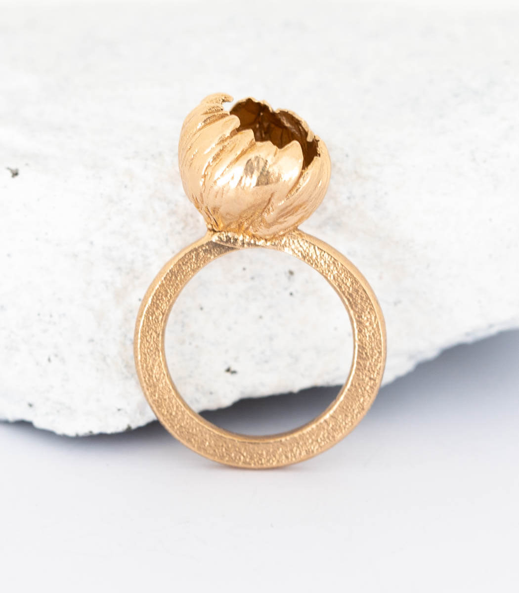 Bronze Ring Blüte Gr. 49