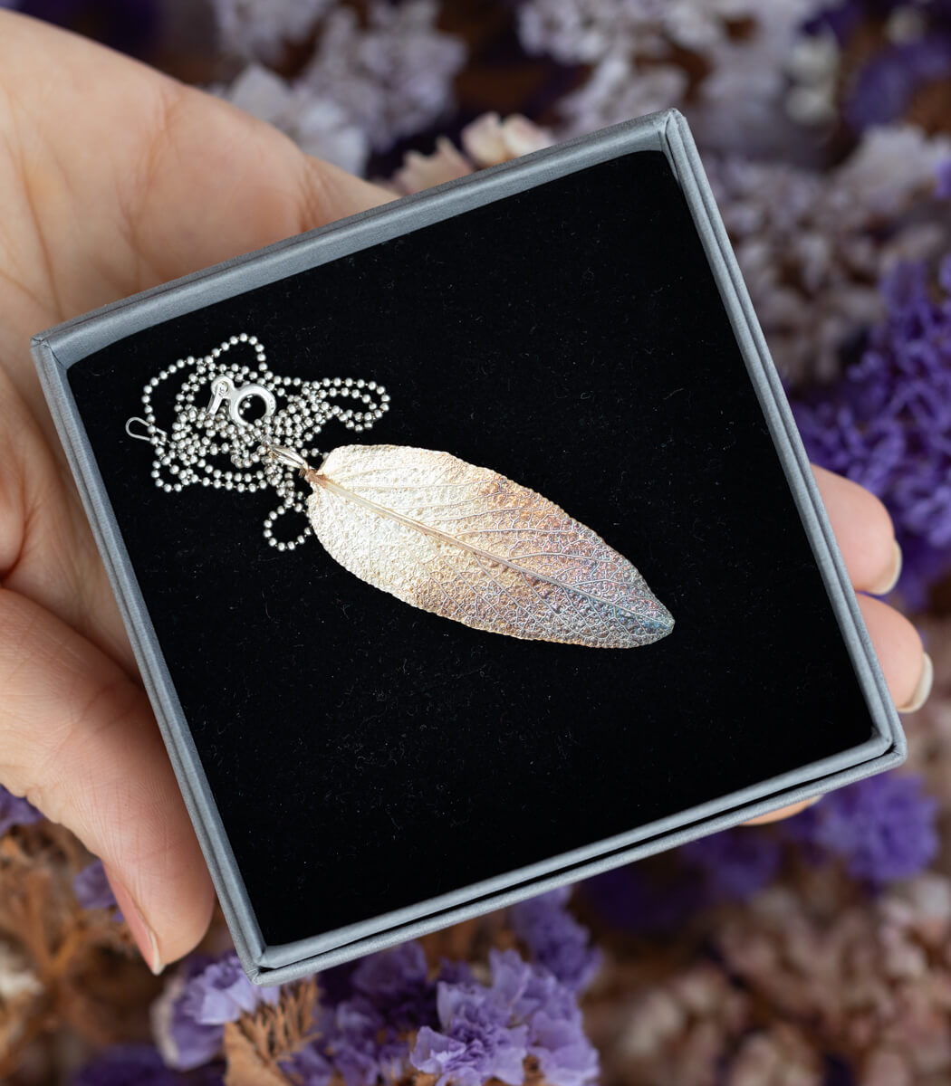 fairer Schmuck, Salbeiblatt Anhänger Silber