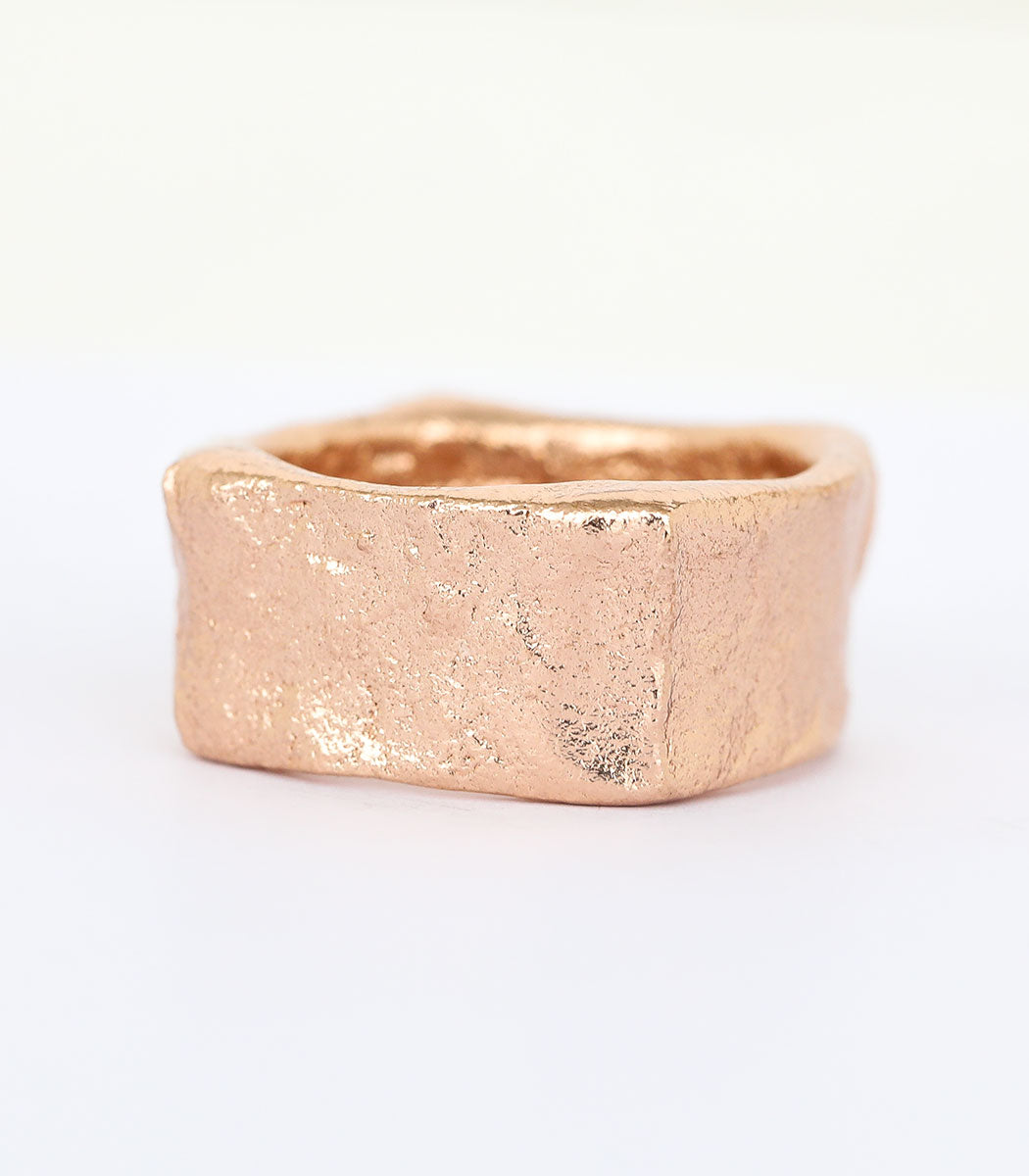 Bronze Ring Steinstruktur Gr. 56