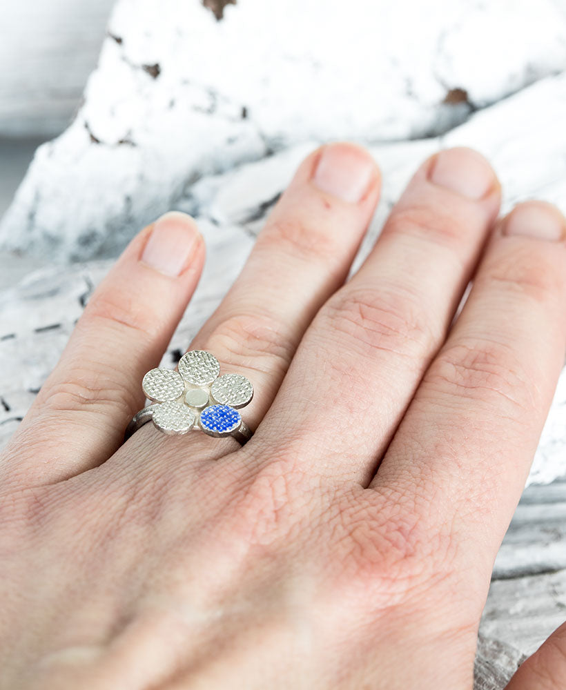 Silber Ring Blume Gr. 52