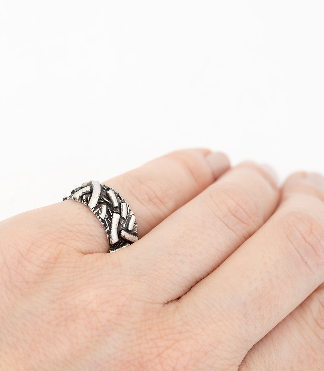 Silber Ring Rollsplitt Gr. 52