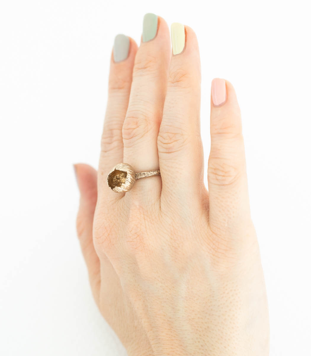 Bronze Ring Blüte Gr. 54
