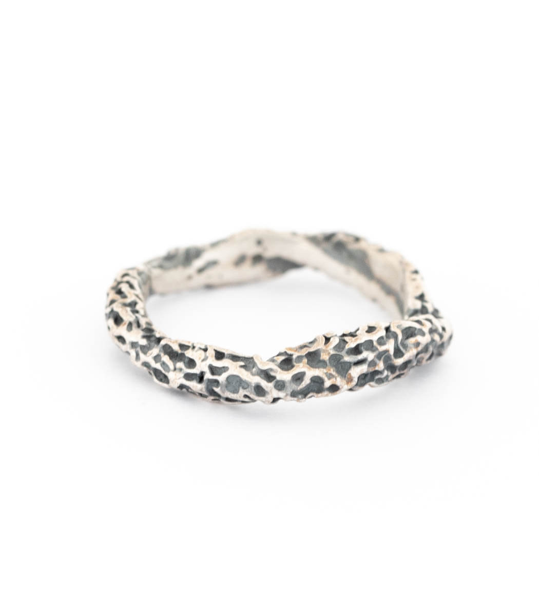 Silber Ring Korallenstruktur schmal Gr. 53