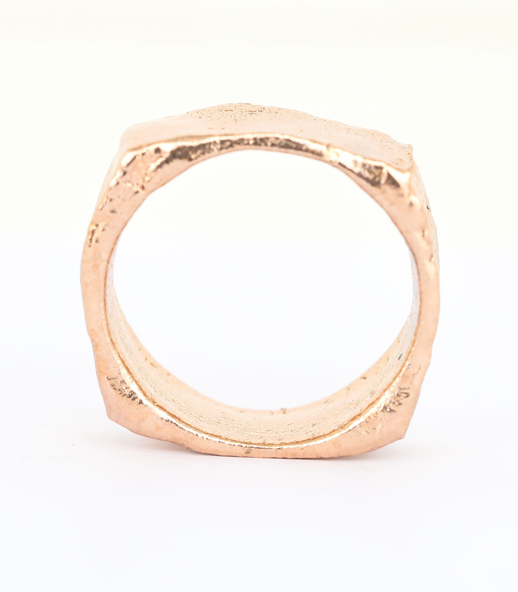 Bronze Ring Steinstruktur Gr. 55