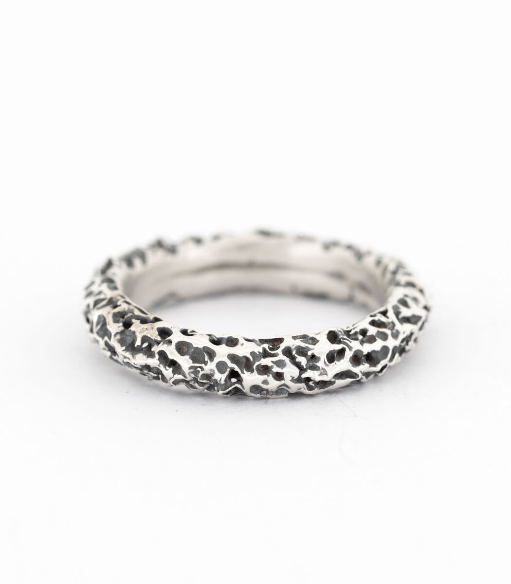 Silber Ring Korallenstruktur schmal Gr. 59