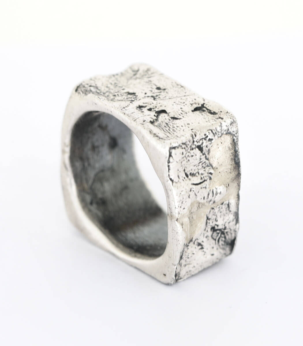 Silber Ring Steinstruktur Gr. 61